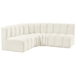 Meridian Furniture Arc Cream Velvet Modular Sectional