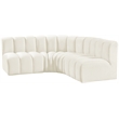 Meridian Furniture Arc Cream Velvet Modular Sectional