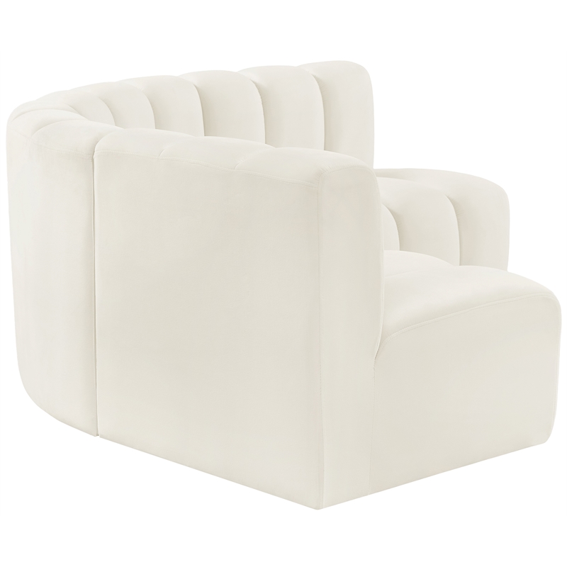 Meridian Furniture Arc Cream Velvet Modular Sectional