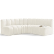 Meridian Furniture Arc Cream Velvet Modular Sectional