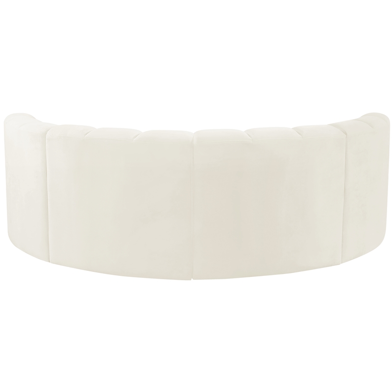 Meridian Furniture Arc Cream Velvet Modular Sectional
