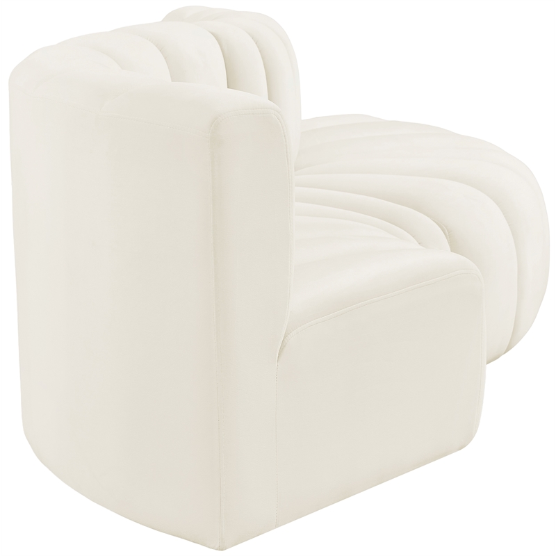 Meridian Furniture Arc Cream Velvet Modular Sectional