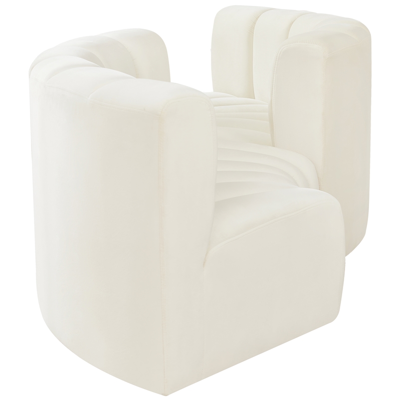 Meridian Furniture Arc Cream Velvet Modular Sectional