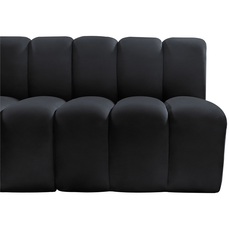 Meridian Furniture Arc Black Velvet Modular Sectional