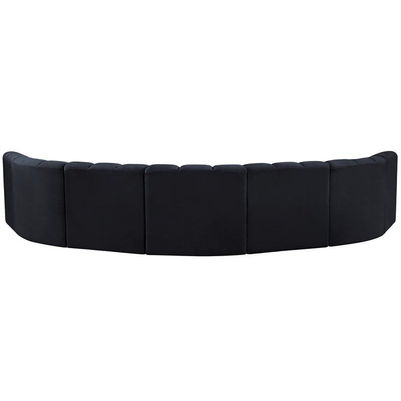 Meridian Furniture Arc Black Velvet Modular Sectional
