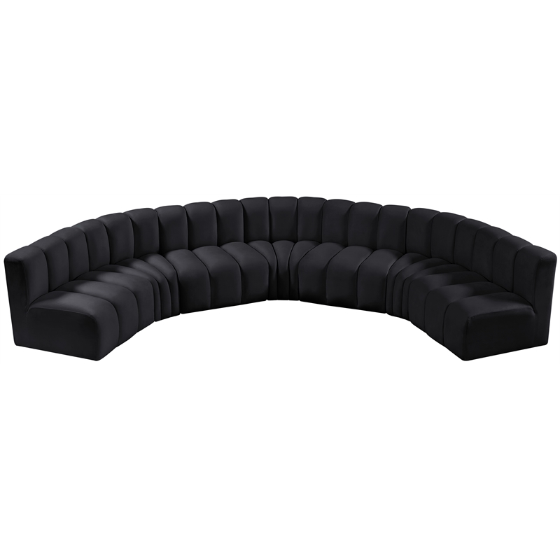 Meridian Furniture Arc Black Velvet Modular Sectional