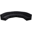 Meridian Furniture Arc Black Velvet Modular Sectional