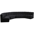 Meridian Furniture Arc Black Velvet Modular Sectional