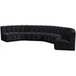 Meridian Furniture Arc Black Velvet Modular Sectional