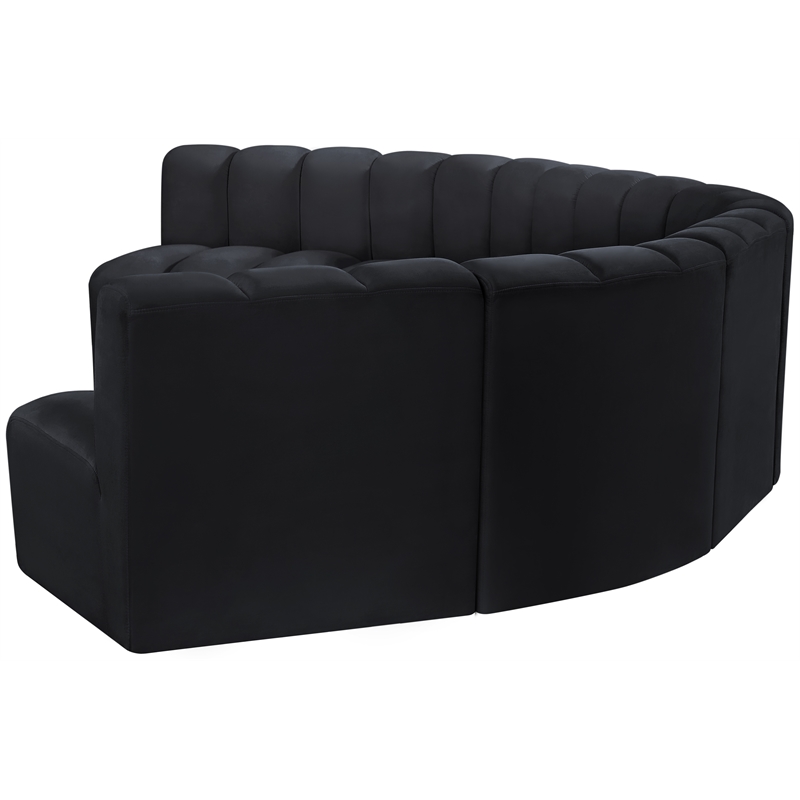 Meridian Furniture Arc Black Velvet Modular Sectional