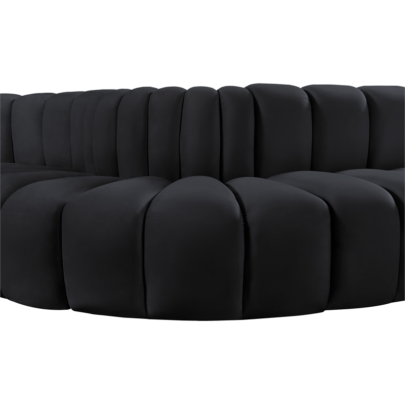 Meridian Furniture Arc Black Velvet Modular Sectional