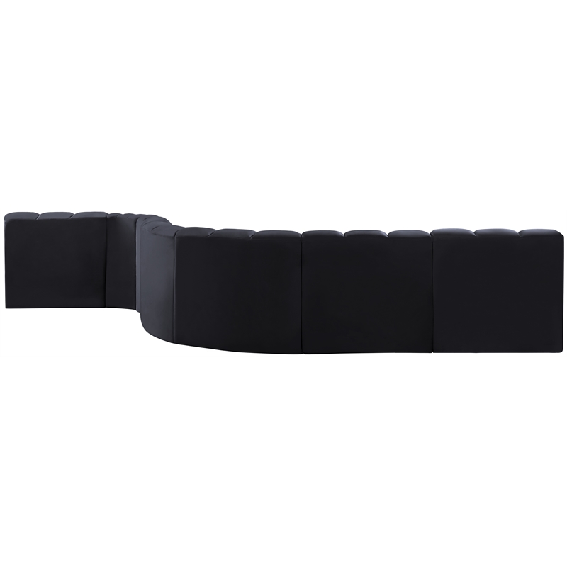Meridian Furniture Arc Black Velvet Modular Sectional