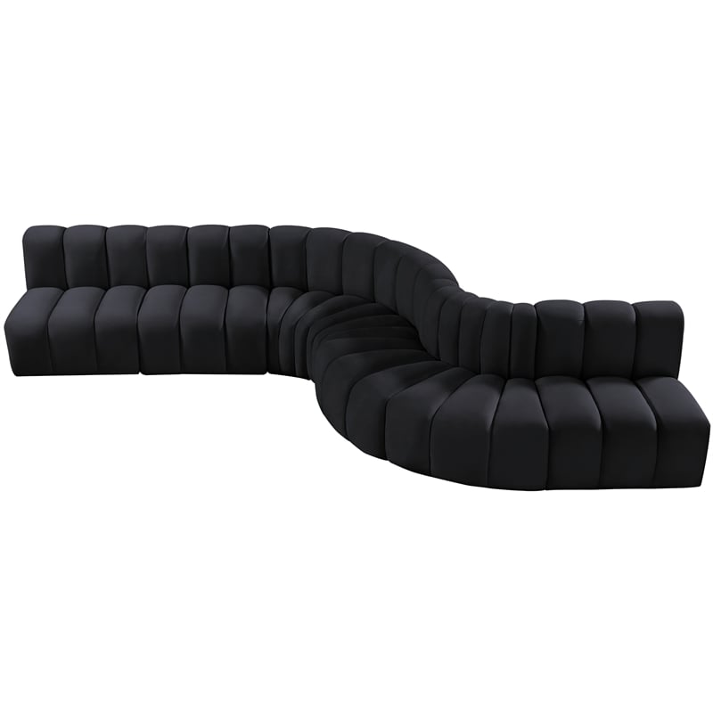 Meridian Furniture Arc Black Velvet Modular Sectional