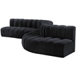 Meridian Furniture Arc Black Velvet Modular Sectional