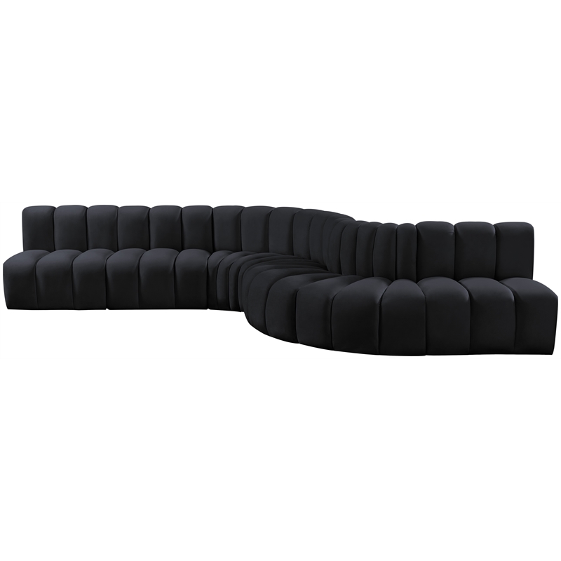 Meridian Furniture Arc Black Velvet Modular Sectional
