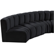 Meridian Furniture Arc Black Velvet Modular Sectional