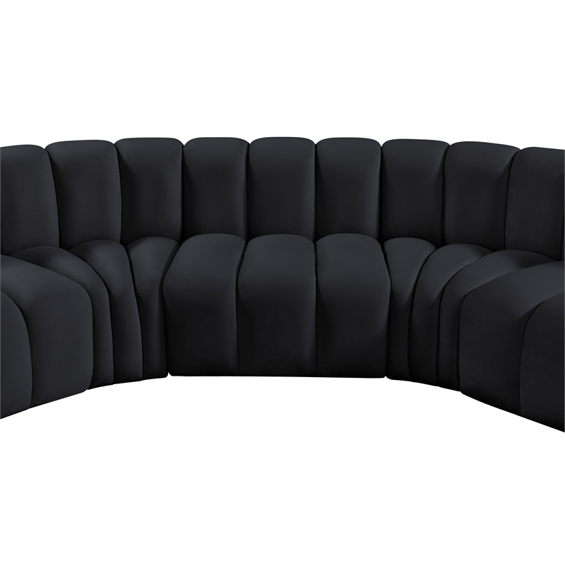 Meridian Furniture Arc Black Velvet Modular Sectional