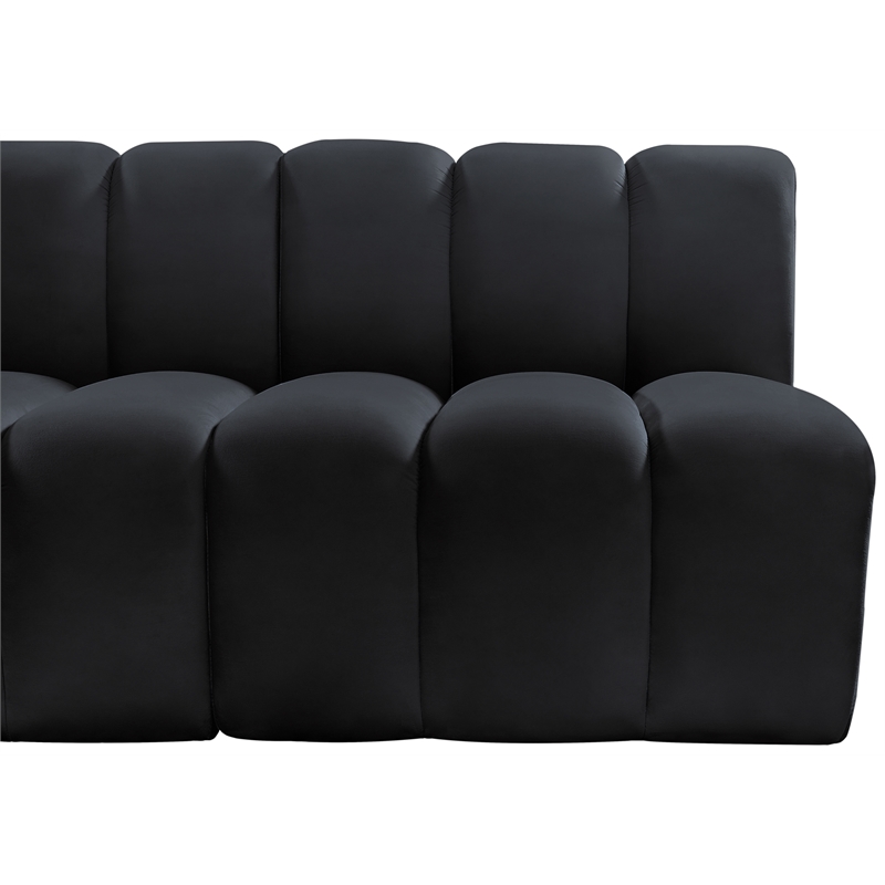 Meridian Furniture Arc Black Velvet Modular Sectional