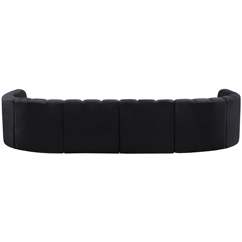 Meridian Furniture Arc Black Velvet Modular Sectional