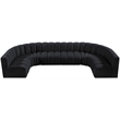 Meridian Furniture Arc Black Velvet Modular Sectional
