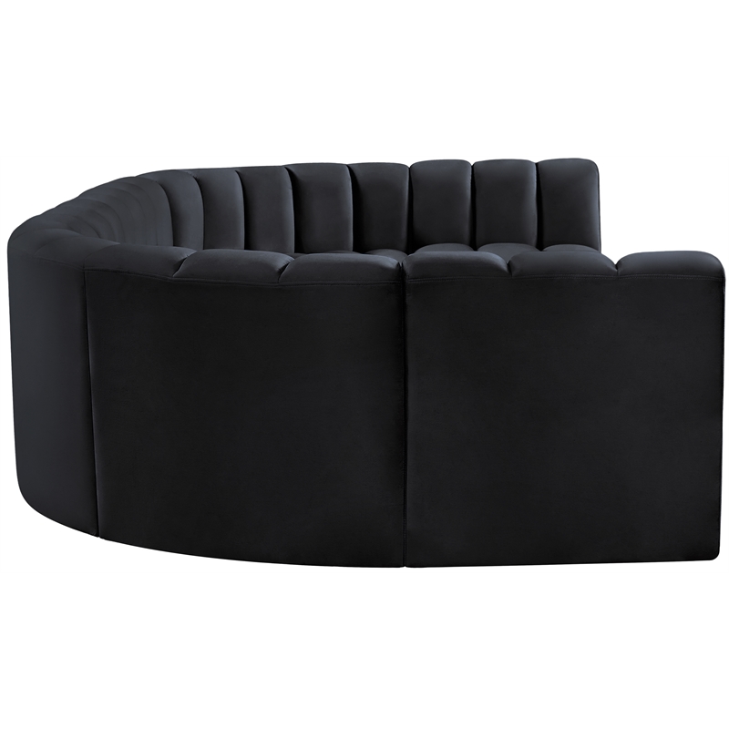 Meridian Furniture Arc Black Velvet Modular Sectional