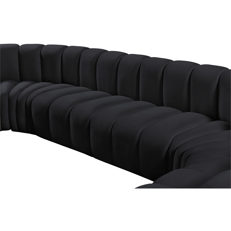 Meridian Furniture Arc Black Velvet Modular Sectional
