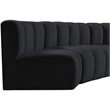 Meridian Furniture Arc Black Velvet Modular Sectional