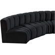 Meridian Furniture Arc Black Velvet Modular Sectional