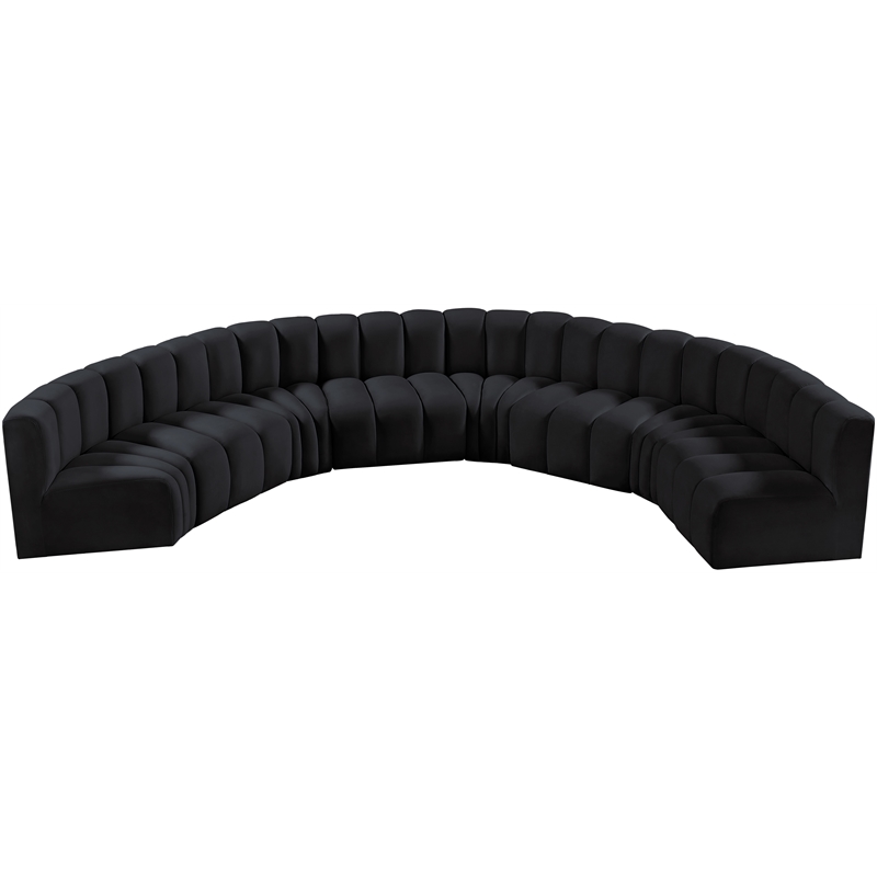 Meridian Furniture Arc Black Velvet Modular Sectional