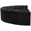 Meridian Furniture Arc Black Velvet Modular Sectional
