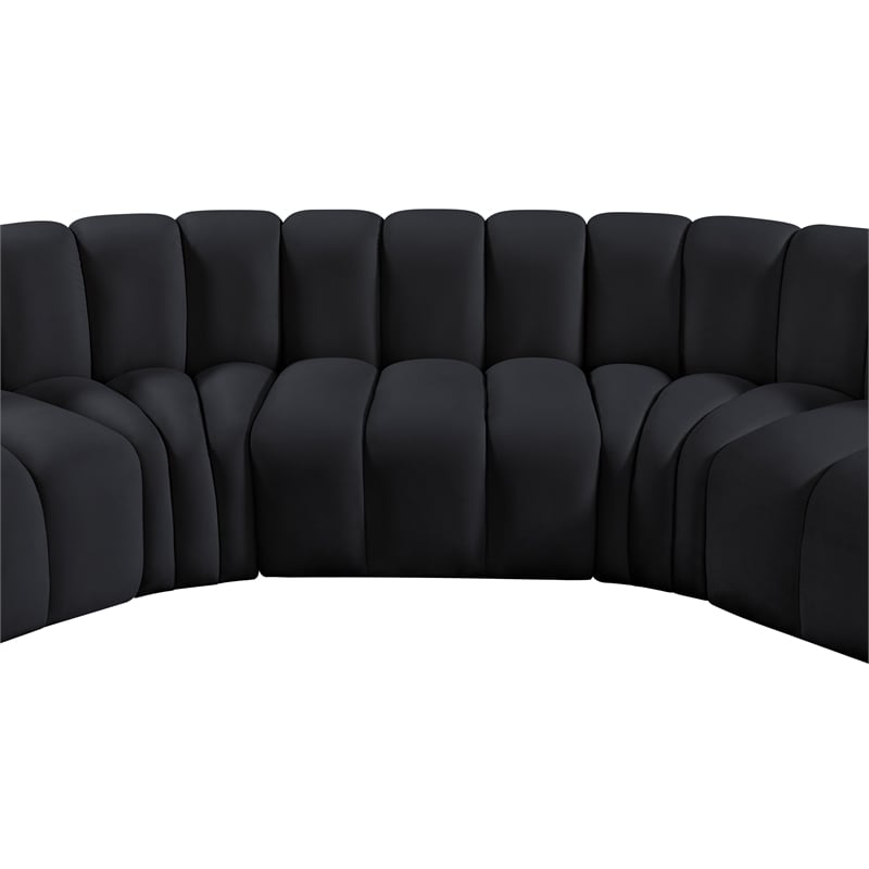 Meridian Furniture Arc Black Velvet Modular Sectional