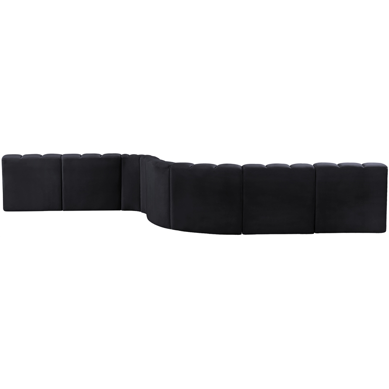 Meridian Furniture Arc Black Velvet Modular Sectional