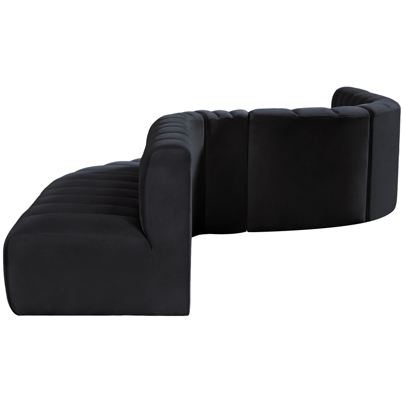 Meridian Furniture Arc Black Velvet Modular Sectional