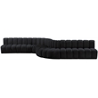 Meridian Furniture Arc Black Velvet Modular Sectional