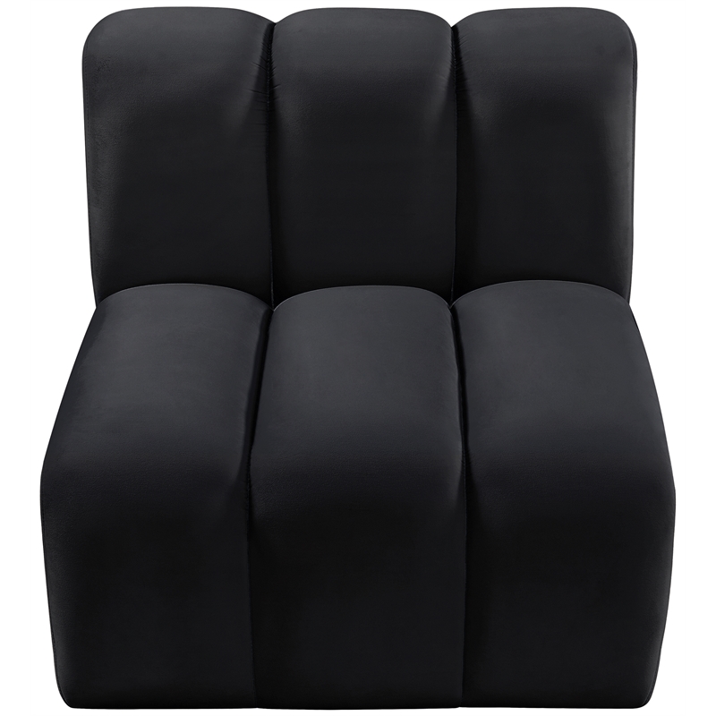 Meridian Furniture Arc Black Velvet Straight Chair