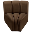 Meridian Furniture Arc Brown Velvet Curved Corner