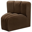 Meridian Furniture Arc Brown Velvet Curved Corner