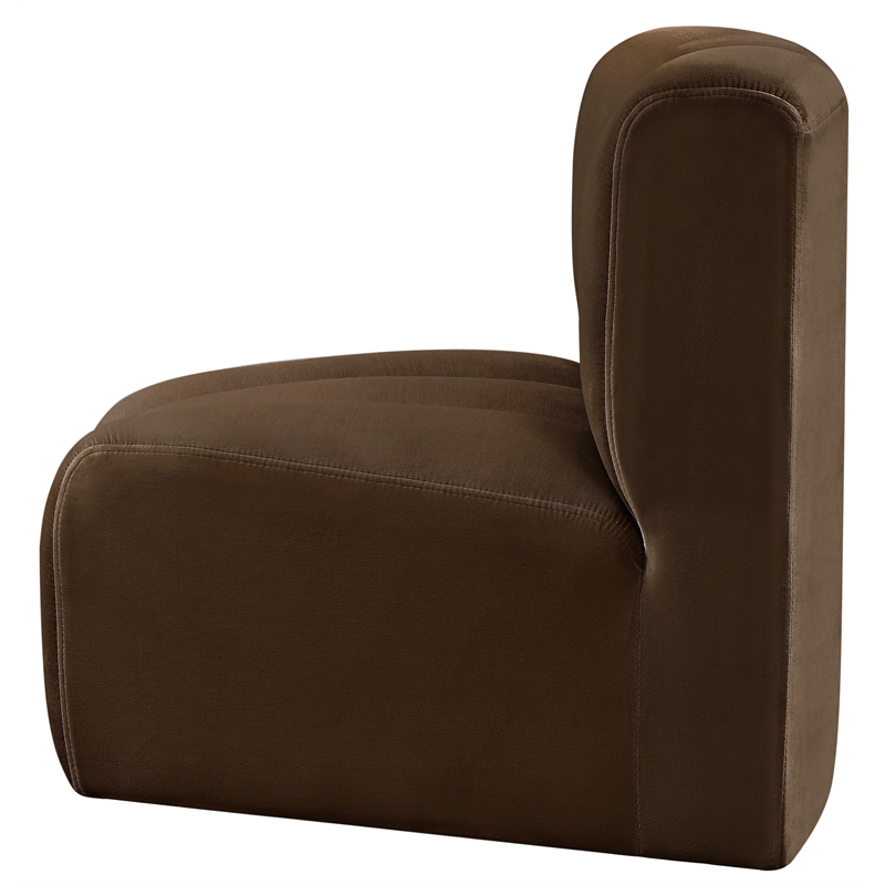 Meridian Furniture Arc Brown Velvet Curved Corner