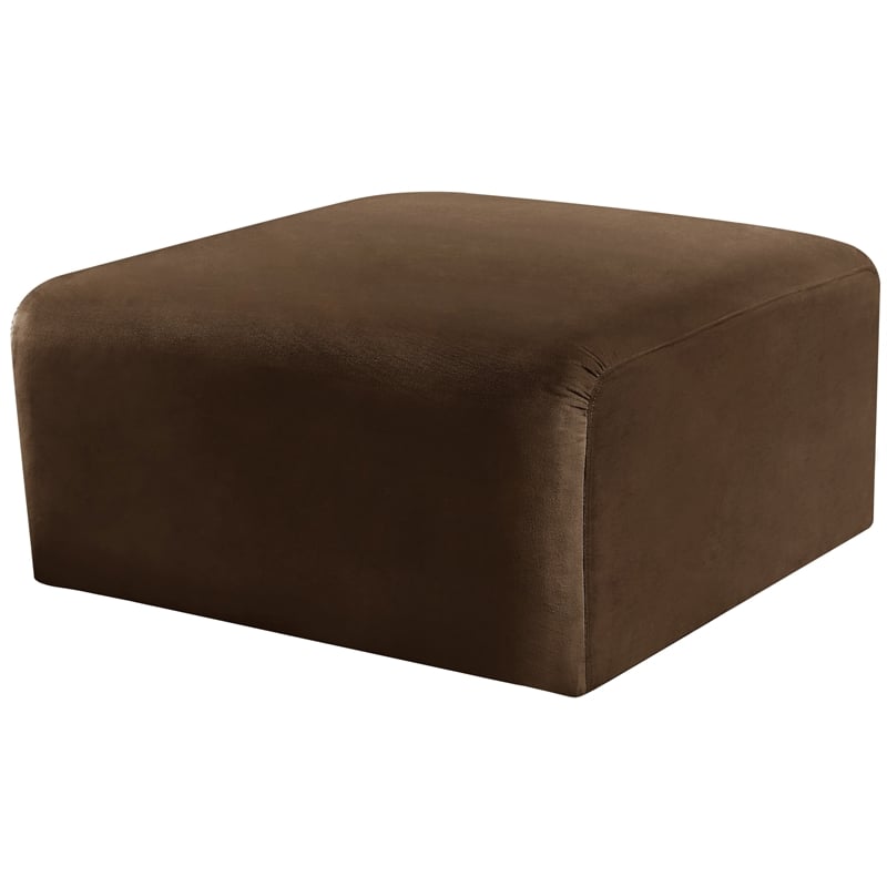 Meridian Furniture Arc Brown Velvet Ottoman