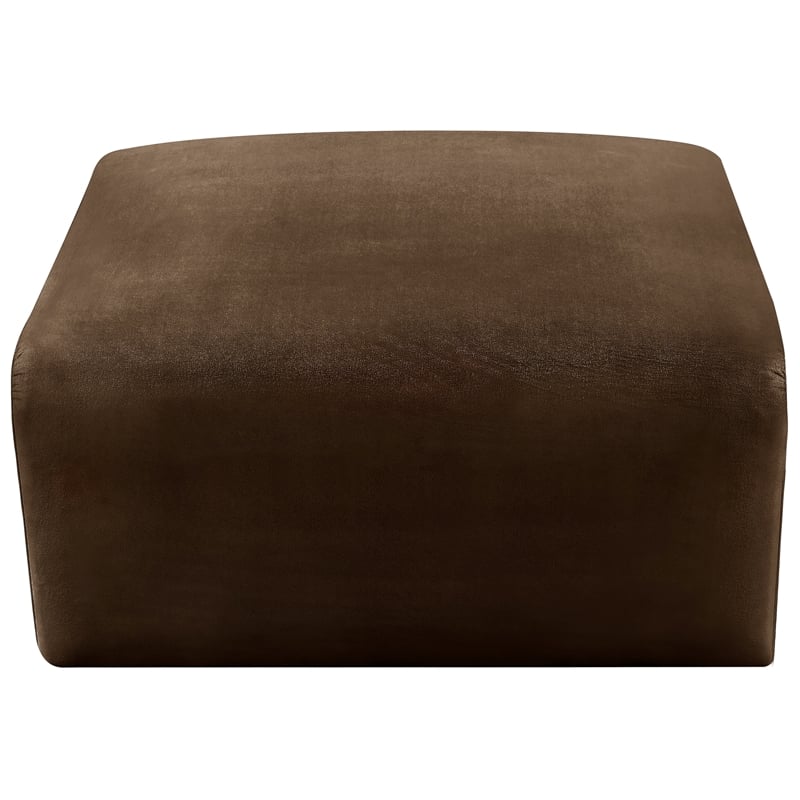 Meridian Furniture Arc Brown Velvet Ottoman