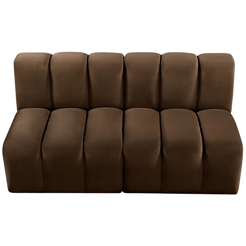 Meridian Furniture Arc Brown Velvet Modular Sectional