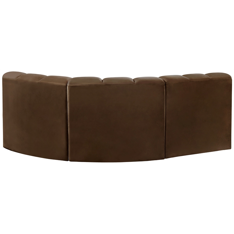 Meridian Furniture Arc Brown Velvet Modular Sectional