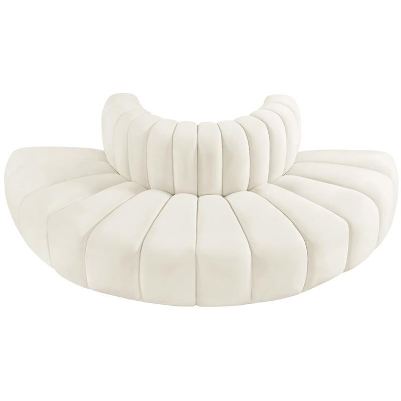 Meridian Furniture Arc Cream Velvet Modular Sectional