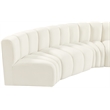 Meridian Furniture Arc Cream Velvet Modular Sectional