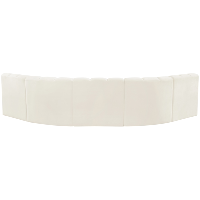 Meridian Furniture Arc Cream Velvet Modular Sectional
