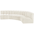 Meridian Furniture Arc Cream Velvet Modular Sectional
