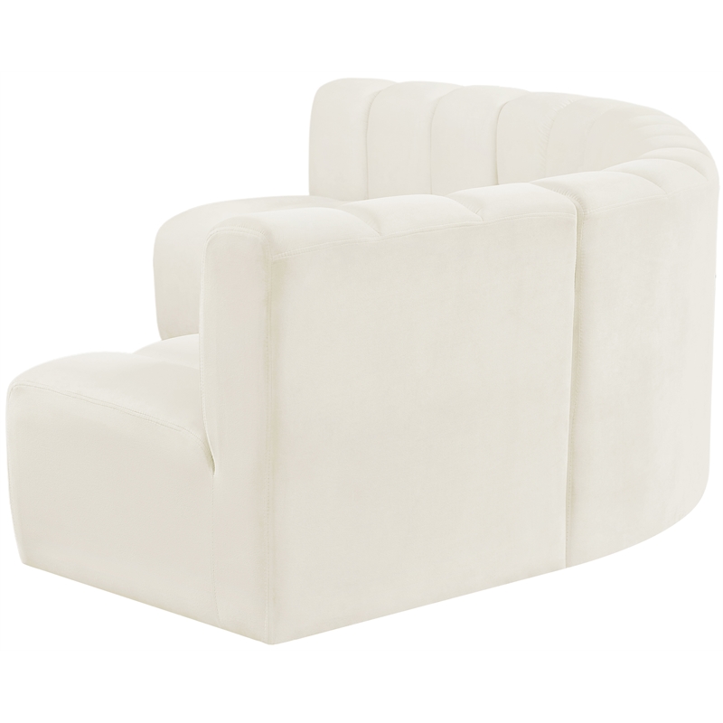 Meridian Furniture Arc Cream Velvet Modular Sectional