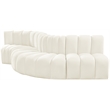 Meridian Furniture Arc Cream Velvet Modular Sectional