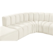 Meridian Furniture Arc Cream Velvet Modular Sectional