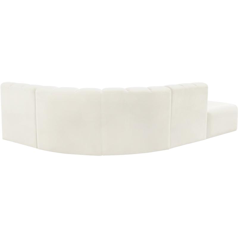 Meridian Furniture Arc Cream Velvet Modular Sectional